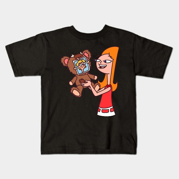 Candace Teddy Bear Kids T-Shirt by VinylPatch